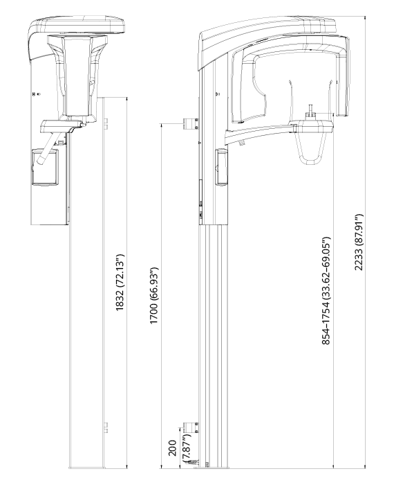 Planmeca ProOne dimensions