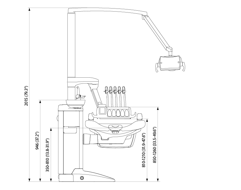 Over-the-patient delivery with balanced instrument arms